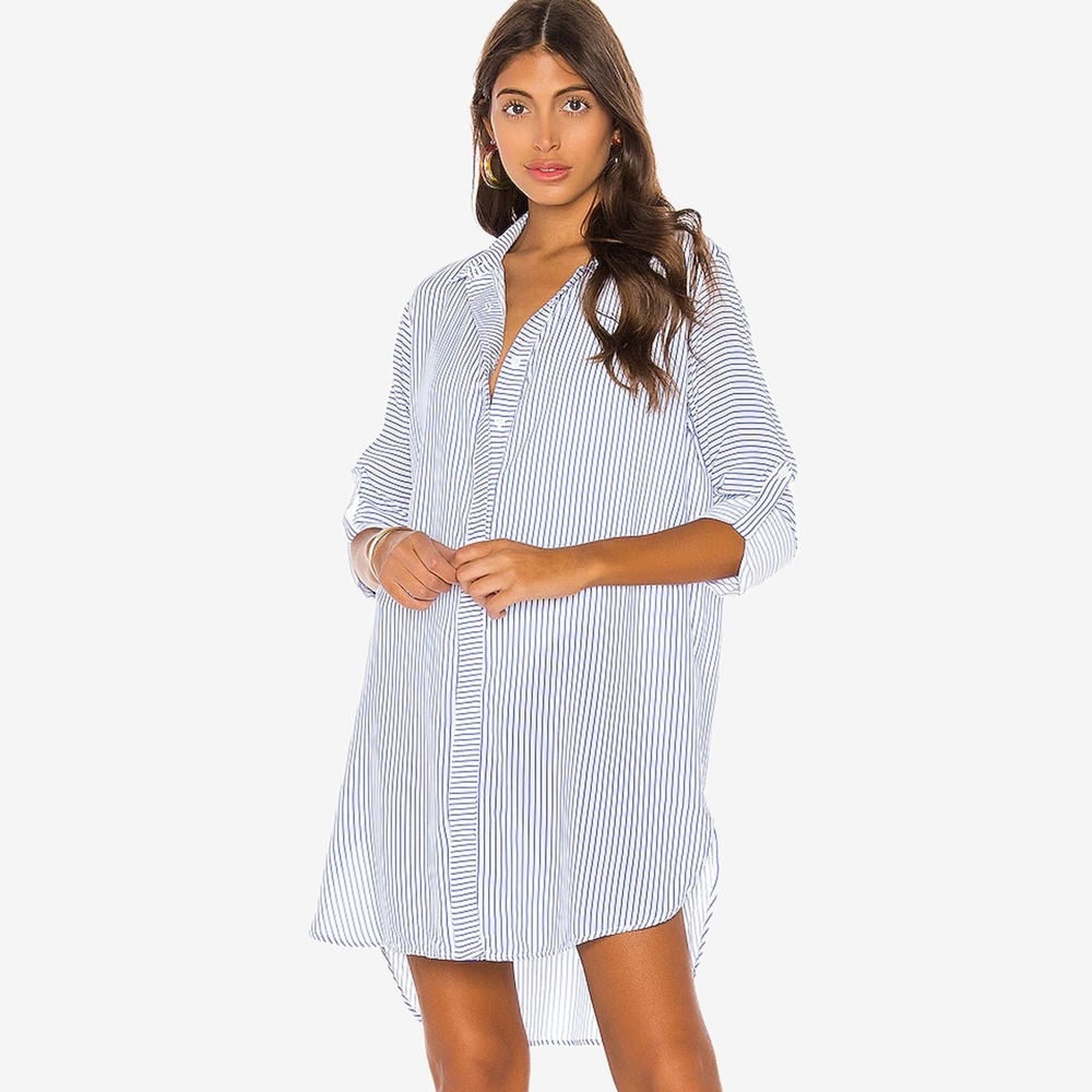 Maaji Shirt Dress Size M Blue Harbor Island Striped Cover Up